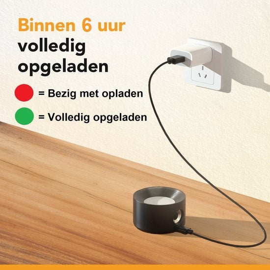 Lumevoir wandlamp zwart- oplaadbaar – 360 verstelbaar – zonder afstandsbediening